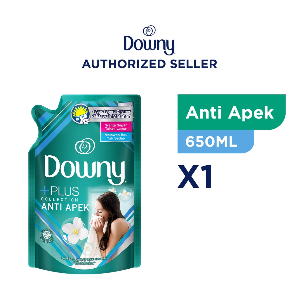 Downy +PLUS Collection Anti Apek Pelembut dan Pewangi Pakaian Konsentrat 600ml
