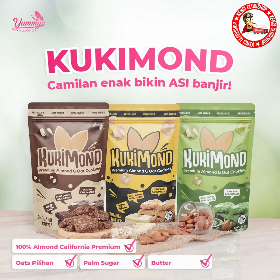 Kukimond Premium Almond &amp; Oat Cookies Kukis Almon Pelancar ASI Booster