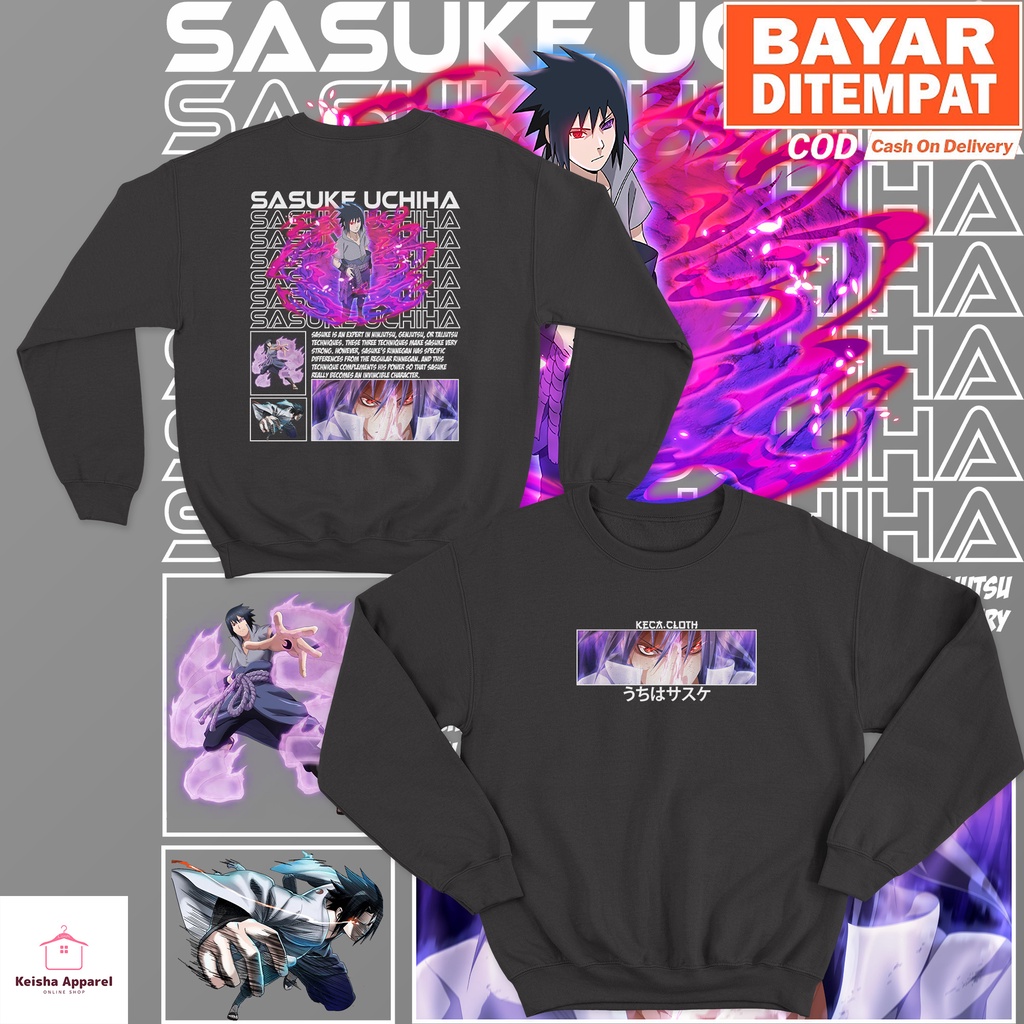 JAKET SWEATER SASUKE UCHIHA RINNEGAN SERIES 2 SWEATER ANIME COWOK CEWEK