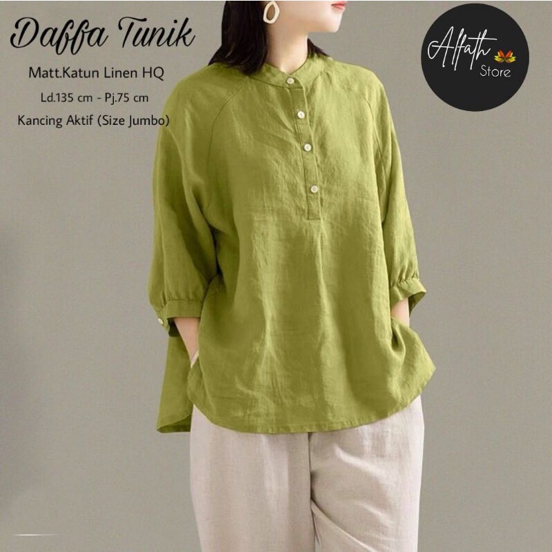 Daffa Tunik / Tunik Wanita Dewasa Katun Linen HQ jumbo
