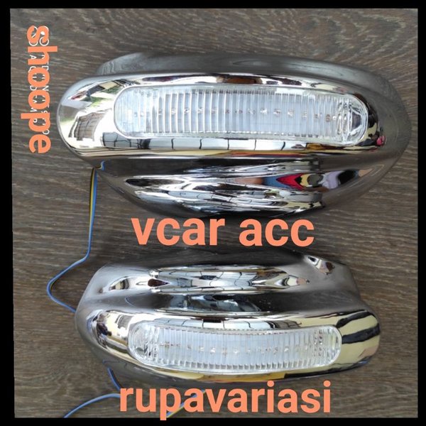 Cover Tutup Spion Mobil Honda Jazz Fit Lama 2002 Sd 2007 Nyala Lampu Led Biru Dan Sein Kuning Import