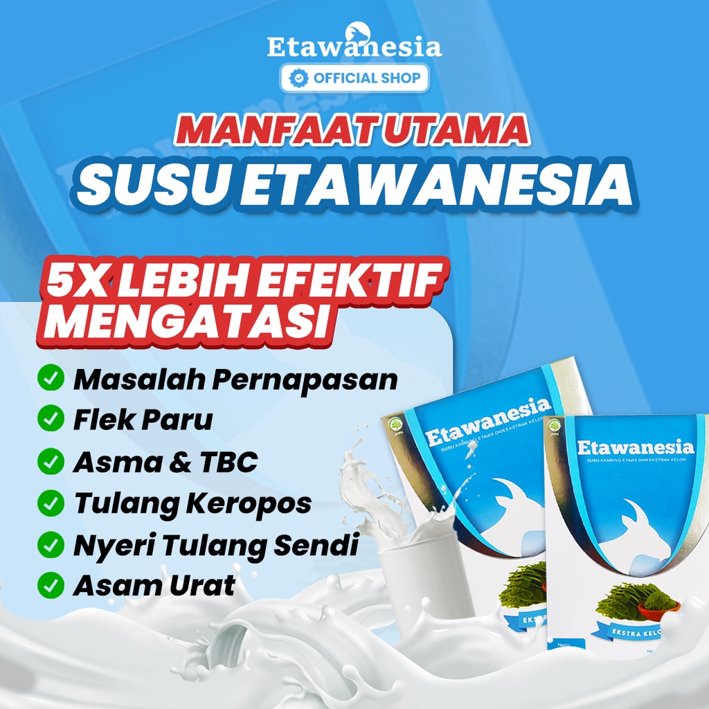 PAKET 5 BOX Etawanesia Etawa Biru - Susu Kambing Etawa Platinum + Ekstrak Moringa Folium ( Ekstrak Daun Kelor ) + Krim Bubuk