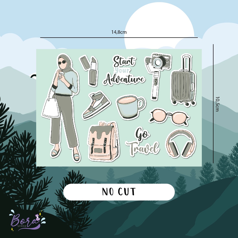 

Stiker Journal / Sticker Vintage / Stiker Travel / Stiker Binder Tanpa Cutting