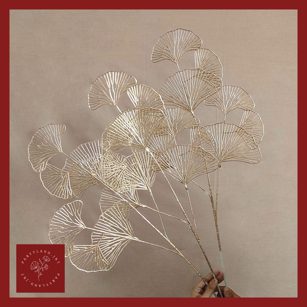 Artificial Flower Gold Shell Leaf Bunga Emas Palsu Plastik Dekorasi Hias