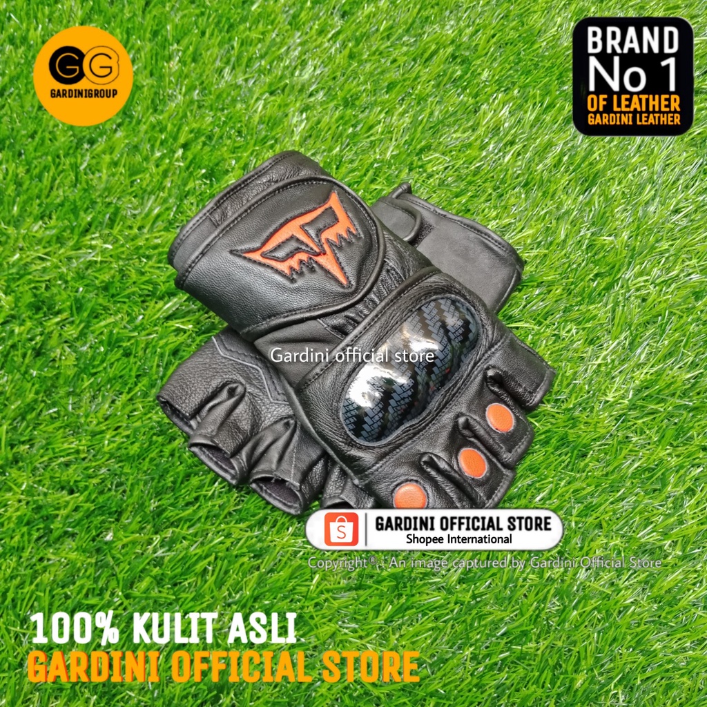 SARUNG TANGAN KULIT MOTOR ASLI WANITA PRIA GARUT SETENGAH JARI HALF FINGER ORIGINAL ASLI 100% DOMBA 