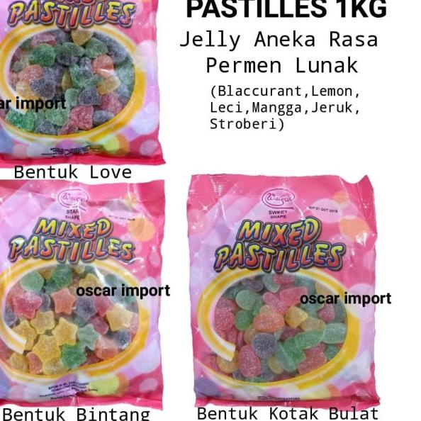 

Terbaik JELLY MALAYSIA 1KG / WAISUN MIXED PASTILLES / JELY ANEKA RASA / PERMEN LUNAK ANEKA RASA BUAH 