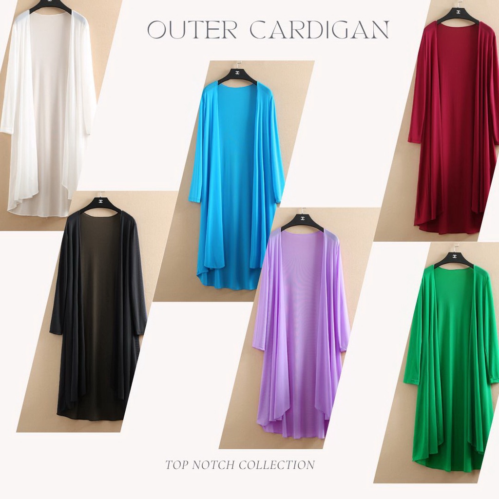 1118 Outer Wanita Korean Style Kardigan Panjang Wanita Long Cardigan Fashion Muslim