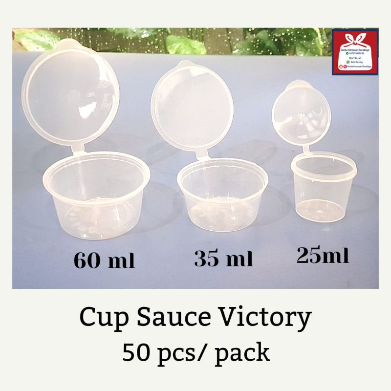 Cup Saos Victory 25ml, 35ml dan 60ml / Tempat Saos Victory / Cup Sambel Victory. Isi 50pcs