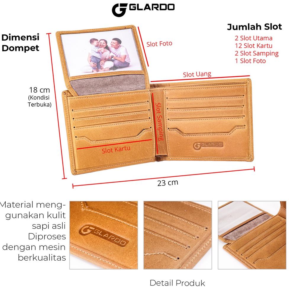 ➻pt Ready⁂➻ DOMPET KULIT GLARDO WFL001 | KULIT SAPI ASLI | GARANSI 2 TAHUN 65 ➻
