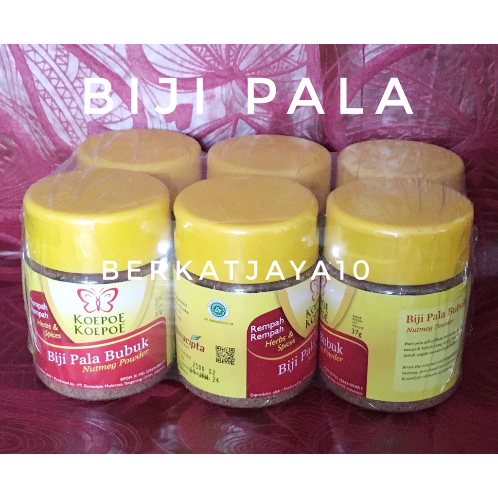 BIJI PALA Bubuk 37 Gram (isi 6 Pcs per pack) KOEPOE Nutmeg Powder Kupu