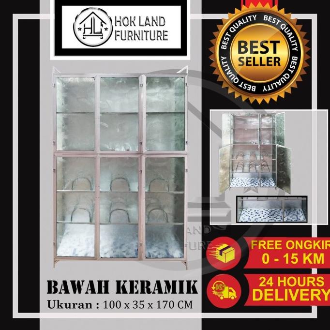 RAK PIRING LEMARI PIRING 3 PINTU FULL KACA FULL BOX ALUMINIUM / RAK DSFWEF6546EF