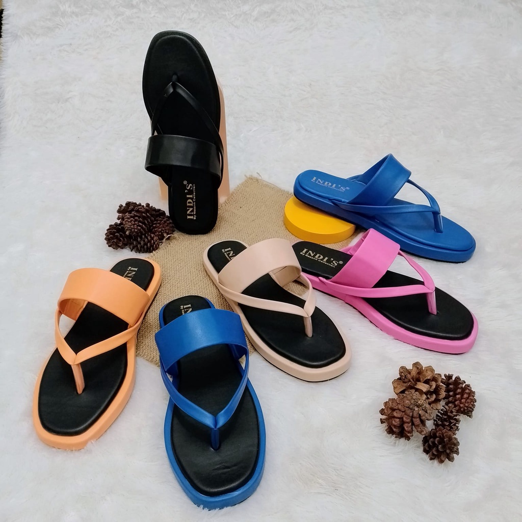 Sandal Platform Wanita Kekinian Warna Kombinasi Sandal Cewek Terbaru NESANH - LYRRA