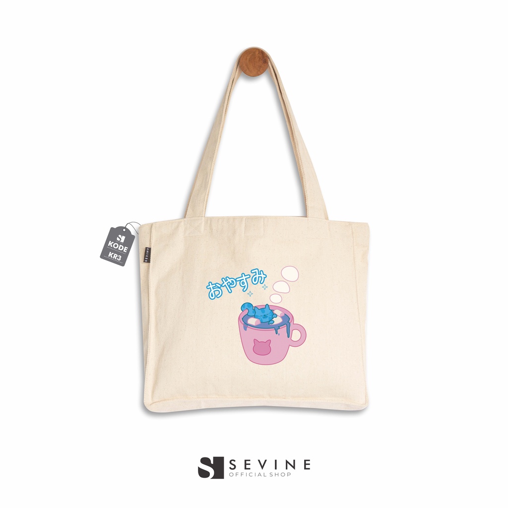 Sevine Totebag Kanvas Daisy Tas Wanita Tote Bag Kantong Laptop Kuliah Sekolah Kerja Cat Aesthetic - KR