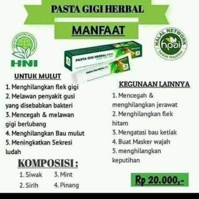 Pasta Gigi Herbal HNI HPAI