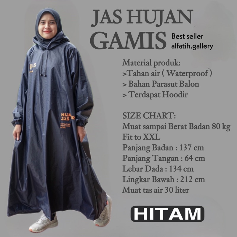 JAS HUJAN GAMIS HIJAS | JAS HUJAN WANITA HIJABER