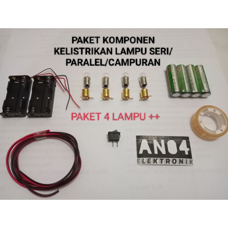 PAKET RANGKAIAN LISTRIK LAMPU SERI PARALEL CAMPURAN PRAKTEK ANAK SD SMP