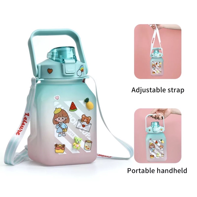 Botol Minum Anak Bahan PP BPA FREE kapasitas 1.5 L Free Sticker Lucu Botol Minum Anak Murah Botol Minum Anak Lucu Botol Minum Besar