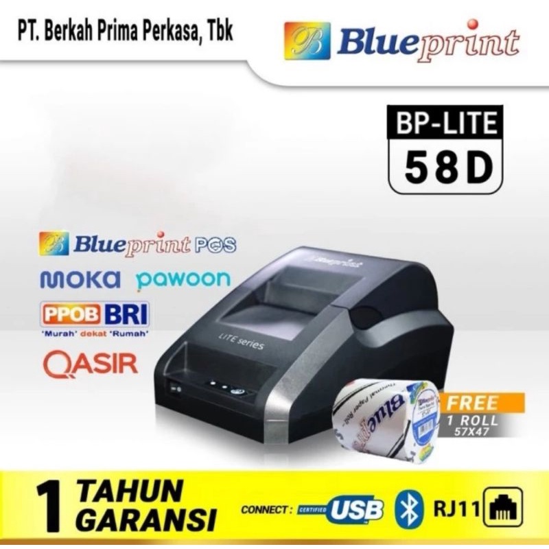 57x47 P KERTAS THERMAL PAPER BLUEPRINT LITE 57 x 47 mm STRUK KASIR EDC TOL RESI 57x47 1 ROLL