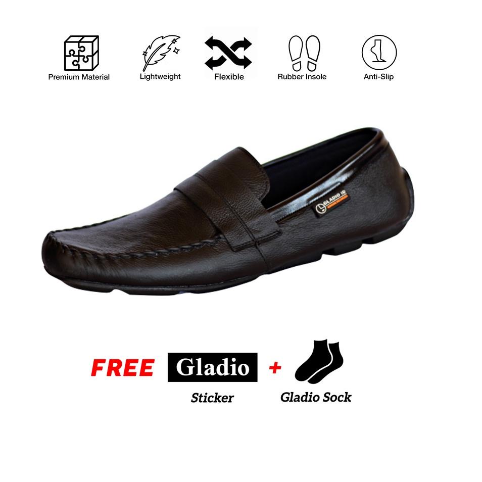 Terbaik Sepatu Pria Gladio Slip On Kulit _ GLADIO RK