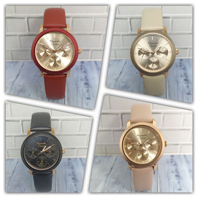 Jam tangan wanita Alexandre christie 2A25, tali kilit, ORIGINAL, bergaransi resmi internasional.