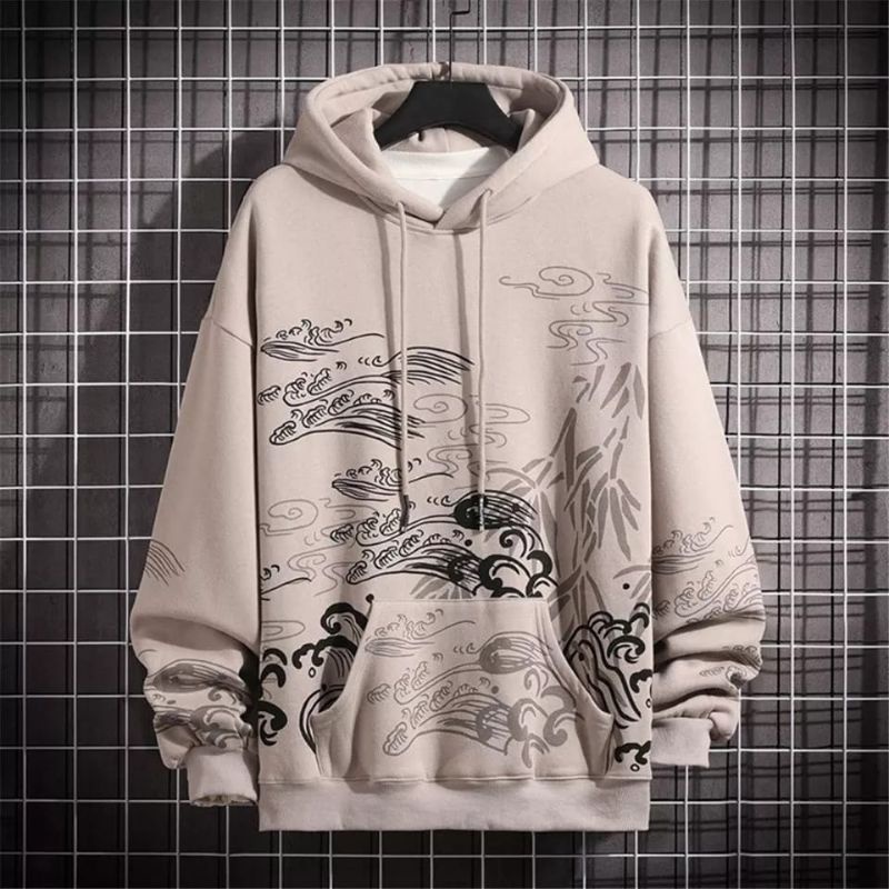 Y2K Emo Streetwear Vintage Skull Hoodie Oversized Sweater Pria Wanita