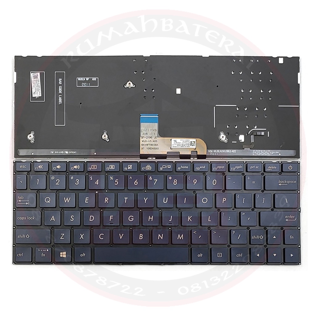 Keyboard Asus Zenbook 13 UX333 UX333F UX333FA UX333FN UX333FAC Black Backlight