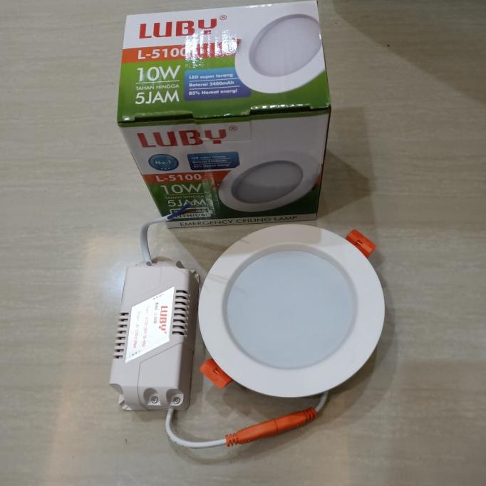 Luby L - 5100 10wat lampu downlight LED panel plus emergency luby 10w