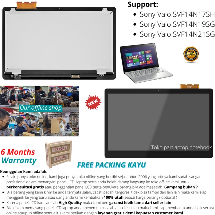 LCD laptop Sony Vaio SVF14N17SH SVF14N19SG SVF14N21SG new original
