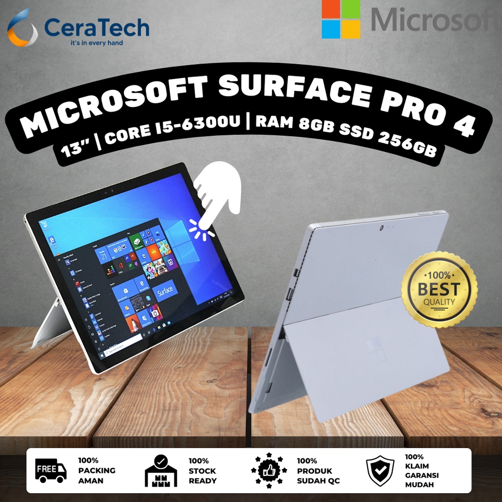 Jual LAPTOP MICROSOFT SURFACE PRO 4 CORE i5 GEN6 RAM 8GB SSD 256GB
