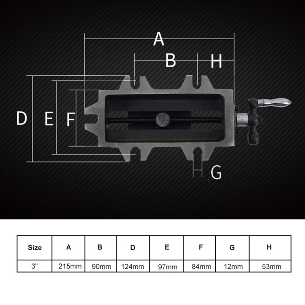 COOFARI 3&quot; CROSS 75 mm Catok 3 Inch Vise Bench Penjepit Tanggem Meja Silang