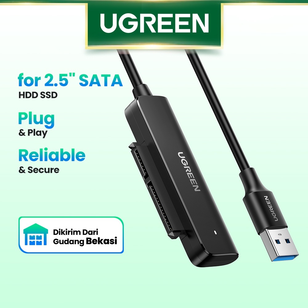 【Stok Produk di Indonesia】Ugreen Kabel Konverter Data Sata Model Usb 3.0 Ke Hdd / Ssd External Hard Disk Drive 2.5 Case