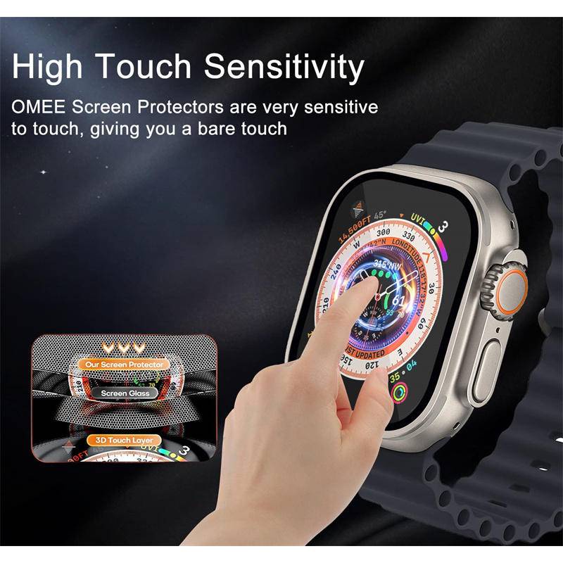 Pelindung Layar Tempered Glass HD 3D Curved 49mm Untuk Apple Watch Ultra 49mm