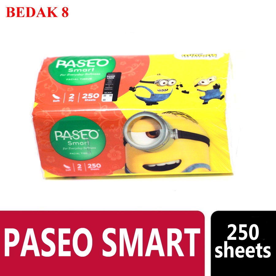 Tissue PASEO Smart Facial 250 Sheets 2 Ply