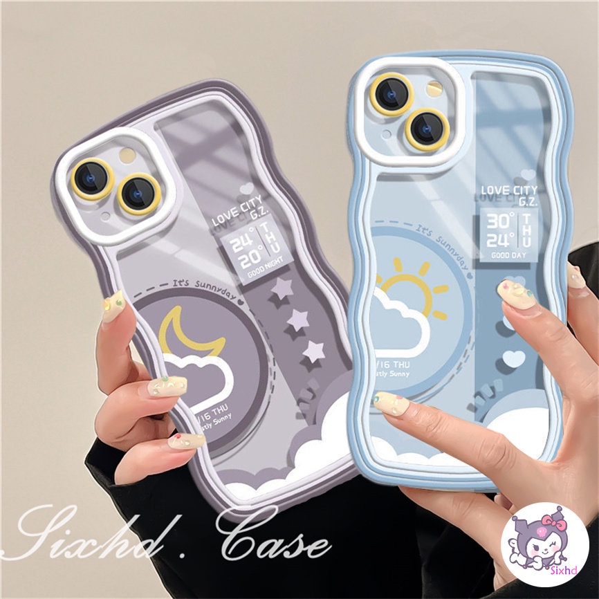 Compatible For iPhone 14 13 12 11 Pro Max SE2020 X XR Xs Max 7 8 6 6s Plus Case Transparent Fahion Simple Wave Edge Phone Case Soft Cover