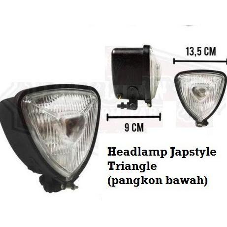 Headlamp Lampu tiga Hitam Streetcub Triangle Custom Segitiga Japstyle