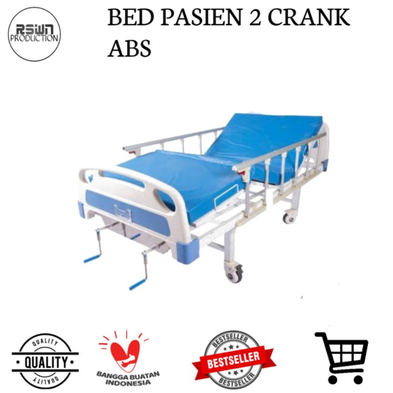 Bed Pasien 2 Crank ABS || Ranjang Pasien 2 Crank ABS