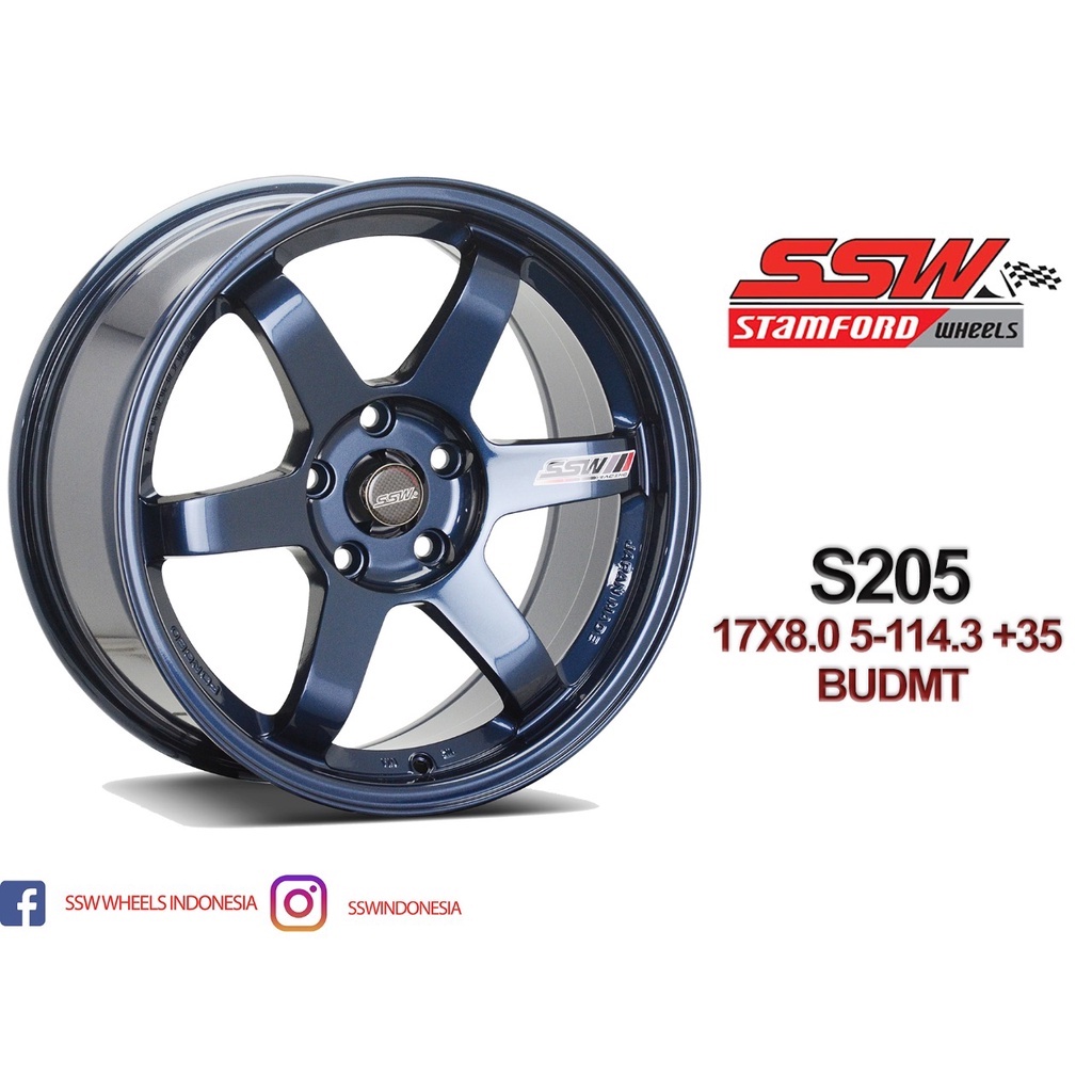 Jual Velg Original SSW S205 Ring 17 PCD 5x114 3 Blue Innova Civic