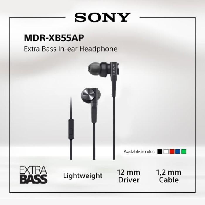 Audio Sony Mdr-Xb55Ap Black Extra Bass Earphone / Xb55Ap / Xb-55Ap / 55Ap