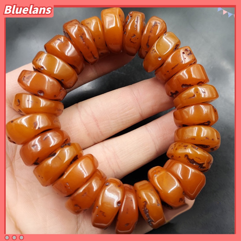 Bluelans Fashion Natural Amber Beeswax Abacus Beaded Bracelet Hand Jewelry Accessory Gift