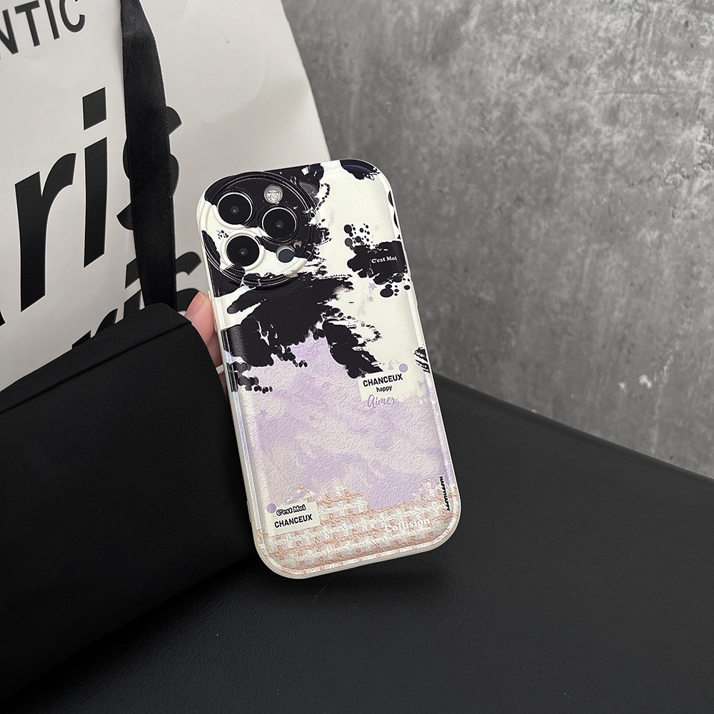 Case Pelindung Bahan Silikon Motif Kotak-Kotak Ungu Untuk Iphone 14 7 8 SE2020 7 + 8PLUS XS XR 11 12 13 PRO MAX