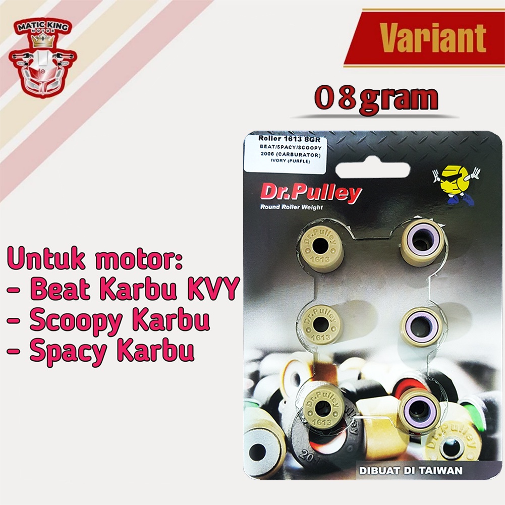 Roller beat scoopy spacy 110 karbu dr Pulley 8gr sd 12gr Tipe 1613