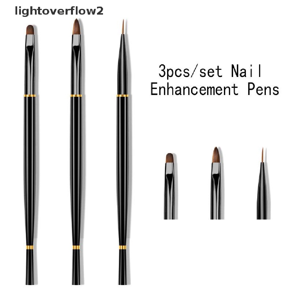 (lightoverflow2) 3pcs / Set Pena Terapi Cahaya Dengan Cover Untuk Nail Art (ID)