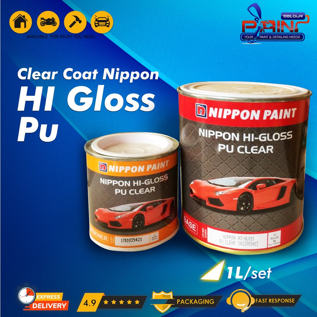 Clear Coat Nippon HI-Gloss Pu 1 liter /Pernis/Clearcoat/Coat