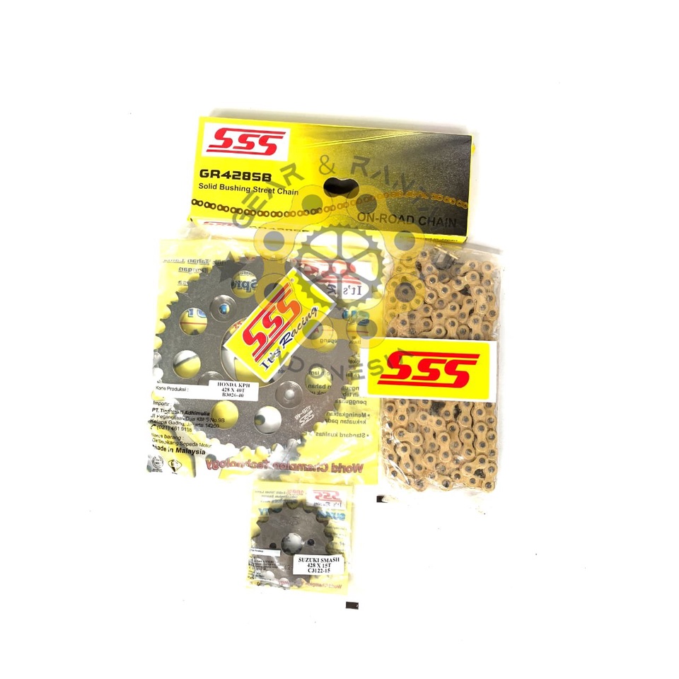 GEAR SET GEARSET RANTAI GOLD 415 / 428 Kph Kharisma Satria Fu New Supra Fit New Supra X 125 Blade Su