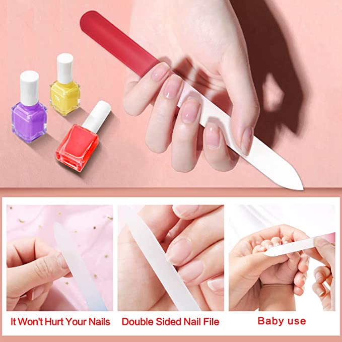 Alat Kikir Kuku Bahan Kaca Kristal Warna Gradasi Pelangi Untuk Manicure