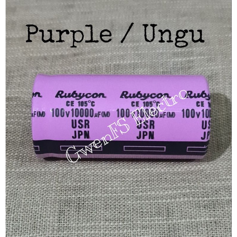 Elco Rubycon 10000UF 100V Purple Edition Ori Super USR Rubicon 10000 UF 100 V Ungu