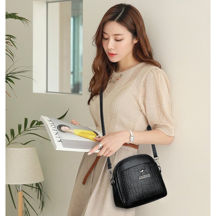 TAS SELEMPANG WANITA IMPORT KULIT HITAM ZEALA TA660B5 SLING KEKINIAN FASHION BAG KECIL CEWEK KOREA REMAJA PREMIUM BRANDED BATAM MURAH