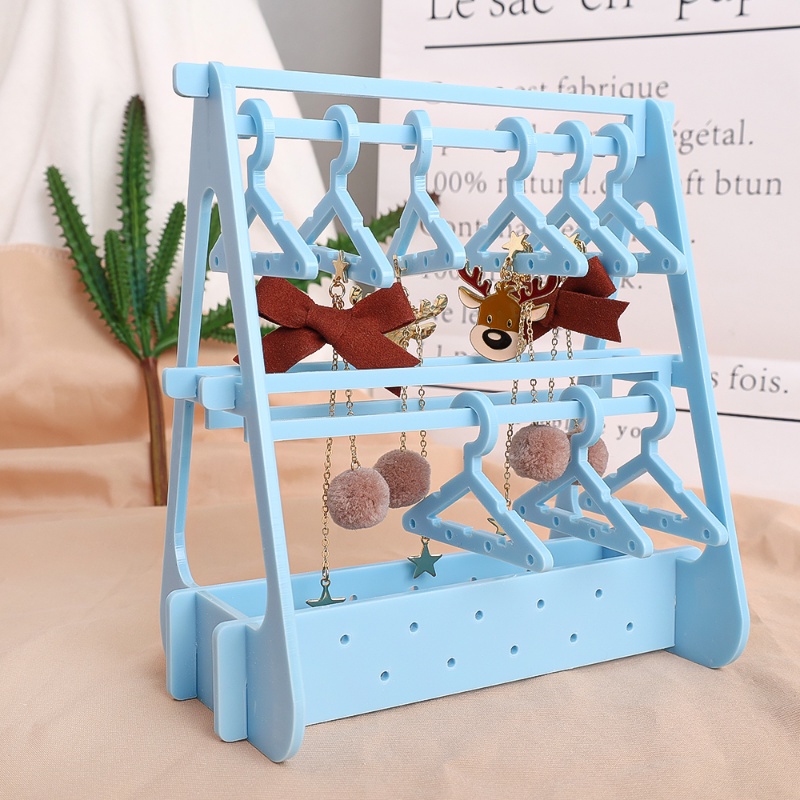 Rak Stand Display Penyimpanan Perhiasan Anting Mantel Mini Model Lapis Ganda Bahan Akrilik