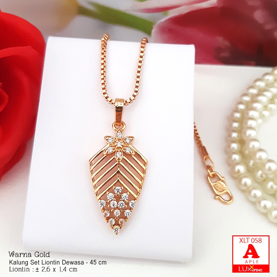 XLT 058 Kalung dan Liontin Gold Permata Sirkon Perhiasan Liontin Xuping Murah Luxx Xuping