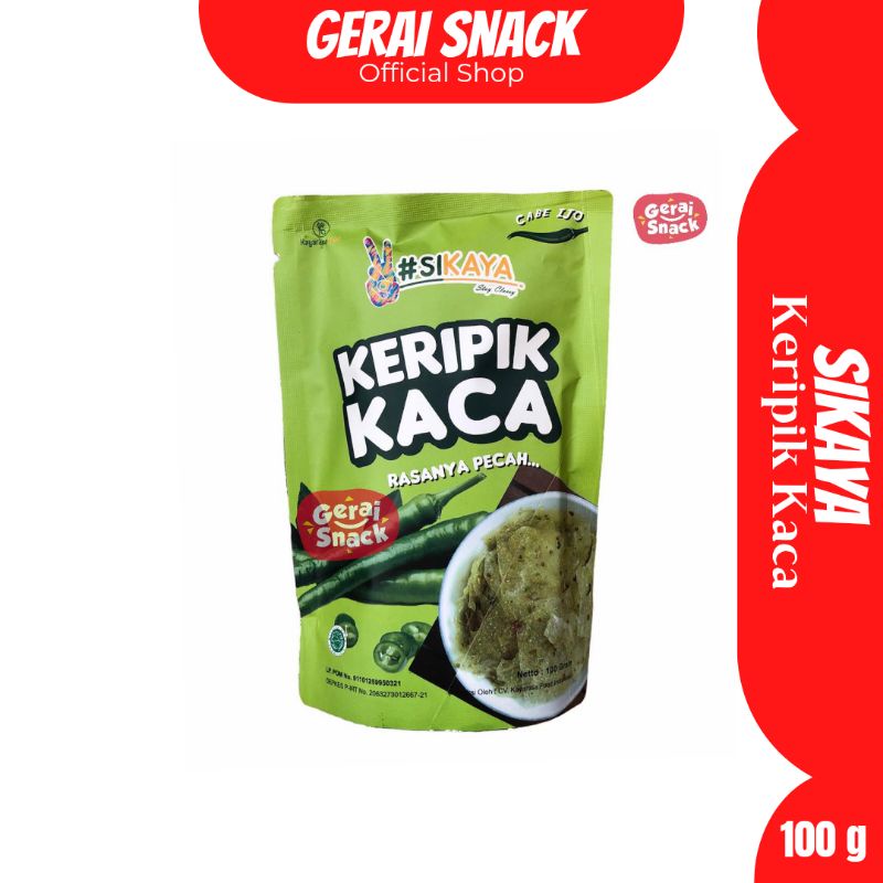 Keripik Kaca Sikaya Rasa Pedas Cabe Ijo Best Seller Bumbu Tebal (100g)